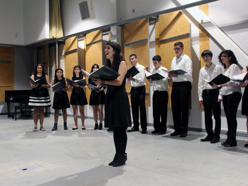 The Georgia Tech Chamber Choir singing in concert.