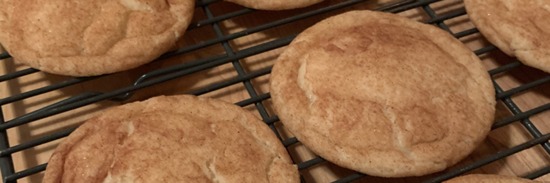 A pan of freshly baked cookies.