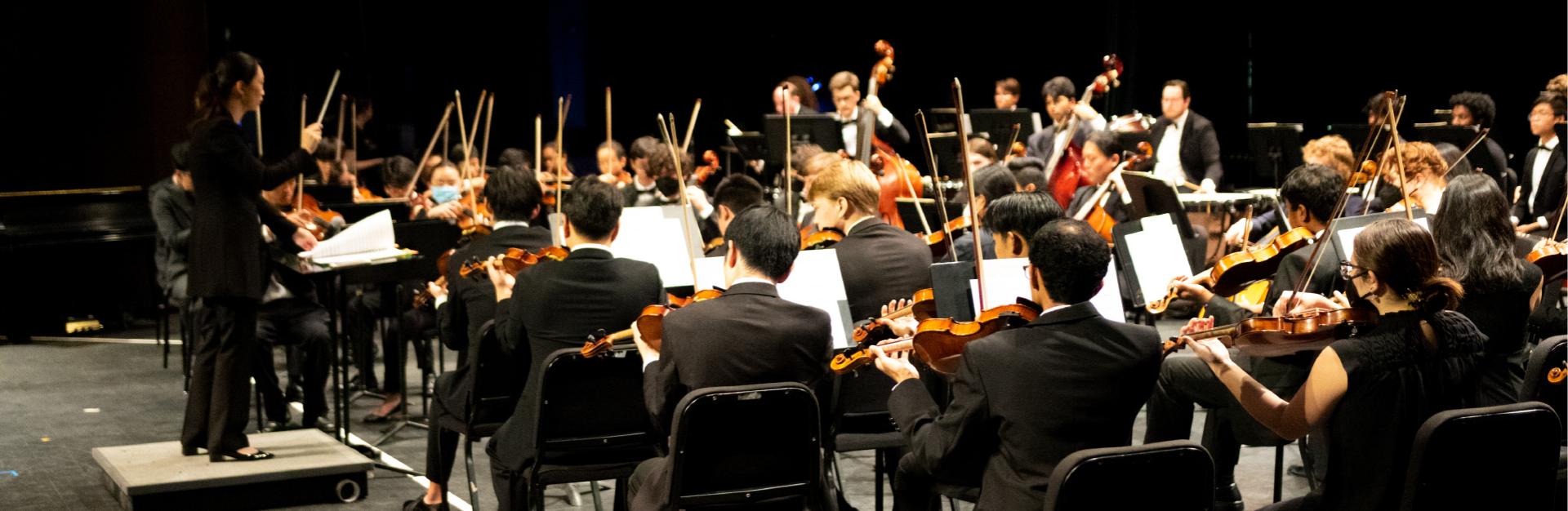 GT Symphony Orchestra plays on stage at the Ferst Center