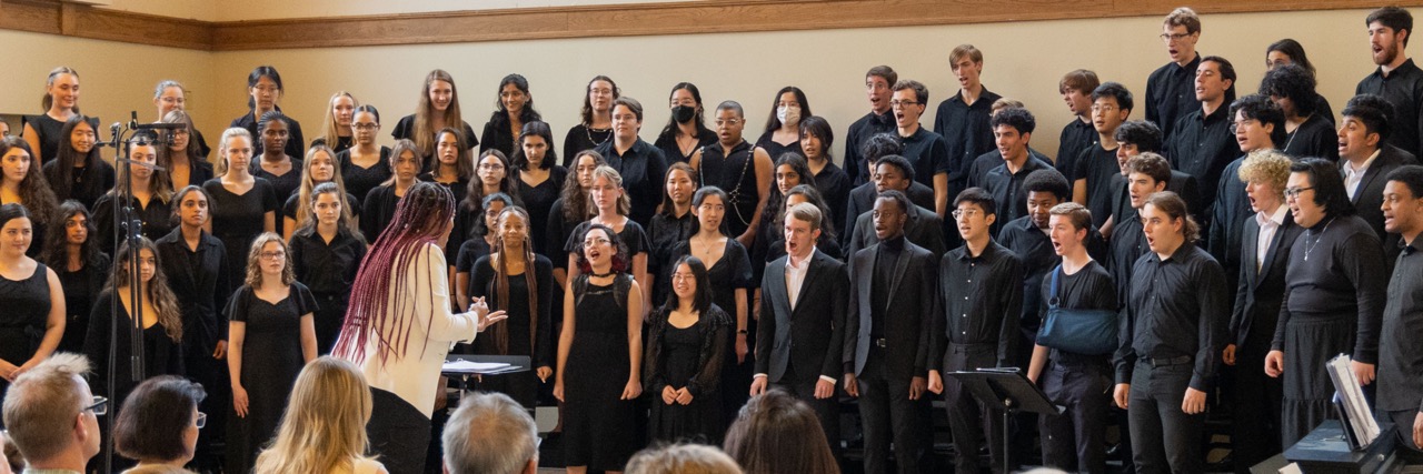 The Chamber Choir performs in Brittain Hall